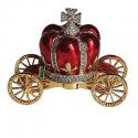 Her Majesty Red Crown Carriage Crystal Trinket Box. 24k gold