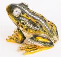 Flashy Frog Trinket Box. Hand Enameled with 24k gold Details.