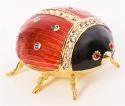 Ladybug Trinket Box. Hand Enameled with 24k gold Details