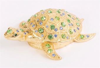 Bejeweled Sea Turtle Trinket Box