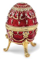 Red Imperial Musical Egg Trinket Box plays Endless Love