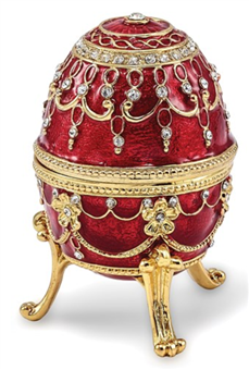 Red Imperial Musical Egg Trinket Box plays Endless Love