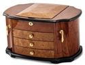 Oak Burl Wooden Jewelry Box, Large Jewelry Box
