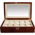 Wood Watch Box with Lock. Display Window and Storage for 10 Watches.