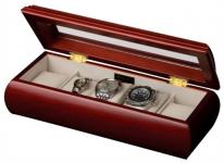 Cherry Wooden Watch Box & Glass Top, Mens or Womens