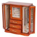 Etched Glass Upright Jewelry Box Armoire