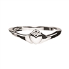 Sterling Silver Contemporary Ladies Claddagh Ring 6.2mm