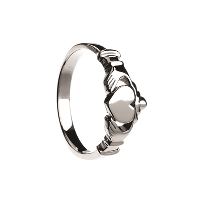 Sterling Silver Contemporary Claddagh with Flat Heart Surface 9.1mm