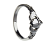 10k White Gold & Trinity Knot Cuffs Medium Ladies Claddagh Ring