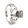 10k White Gold Standard Small Claddagh Ring 10mm