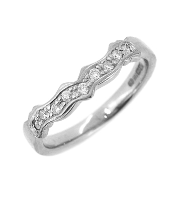 Platinum Sapphire/Diamond Shaped Wedding Ring