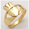 10k Yellow Gold Contemporary Men's Claddagh Ring 14mm