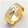 14k Yellow Gold Men's Wide Claddagh Wedding Ring 8mm