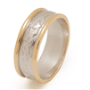 14k Men's White Gold Claddagh Celtic Wedding Ring 7.5mm - Comfort Fit