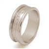 14k White Ladies Gold Claddagh Celtic Wedding Ring 6.9mm