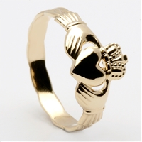 14k Yellow Gold Small Claddagh Ring 8.7mm