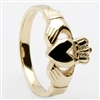 14k Yellow Gold Traditional Heavy Ladies Claddagh Ring 10mm