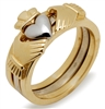 14k Yellow/White Gold Ladies 3 Part Claddagh Ring 5mm