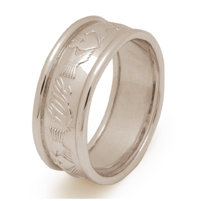 Platinum Men's Claddagh Wedding Ring 7.5mm