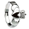 Sterling Silver Braided Shank Men's Claddagh Ring 14mm