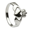 Sterling Silver Ladies Traditional Heavy Claddagh Ring 10mm