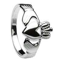 Sterling Silver Men's Traditional Heavy Claddagh Ring 14mm
