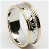 10k White Gold Ladies Claddagh Celtic Wedding Ring 6.9mm