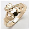 10k Yellow Gold Heavy Small Claddagh Ring 10.5mm