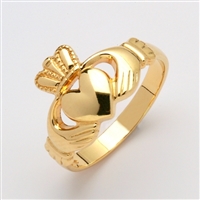 14k Yellow Gold Ladies Medium Claddagh Ring 11mm