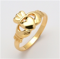 10k Yellow Gold Traditional Men's Claddagh Ring