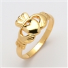 14k Yellow Gold Traditional Men's Claddagh Ring 13.5mm