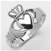 14k White Gold Heavy Traditional Men's Claddagh Ring 13.5mm