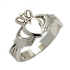 Sterling Silver Ladies Claddagh Ring With Trinity Knot Cuffs 11mm