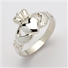 10k White Gold Ladies Extra Heavy Claddagh Ring 11.5mm