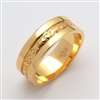 14k Yellow Gold Men's Claddagh Wedding Ring 6mm
