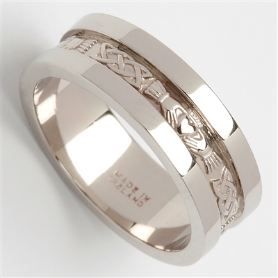 Platinum Men's Claddagh Wedding Ring 6mm