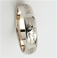 Sterling Silver Men's Celtic Claddagh Wedding Ring 4.5mm