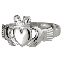 Sterling Silver Ladies Heavy Claddagh Ring 11mm