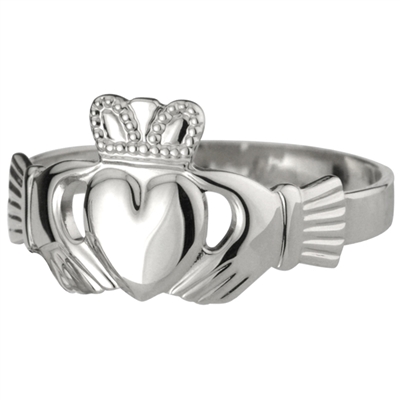 Sterling Silver Heavy Men's Claddagh Ring 14mm