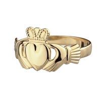 14k Yellow Gold Small Standard claddagh Ring 11mm