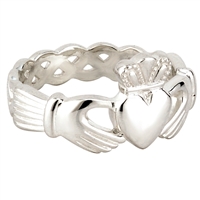 Sterling Silver Men's Celtic Weave Claddagh Ring