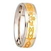 Sterling Silver 10k Yellow Gold Ladies Claddagh Wedding Ring