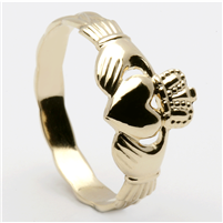 10k Yellow Gold Small Claddagh Ring 8.7mm