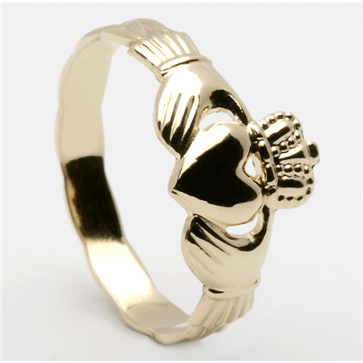 10k Yellow Gold Small Claddagh Ring 8.7mm