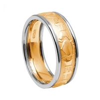 10k Yellow Gold Men's Claddagh Wedding Ring 7.8mm