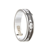 Sterling Silver Ladies Claddagh Wedding Ring 5m