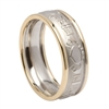 10k White Gold Men's Claddagh Wedding Ring 7.8mm