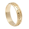 14k Yellow Gold Men's Celtic Knot Claddagh Wedding Ring 5.7mm