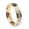 10k White & Yellow Gold Ladies Claddagh Wedding Ring 5mm