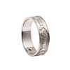 10k White Gold & Diamond Men's Claddagh Wedding Ring 7.2mm